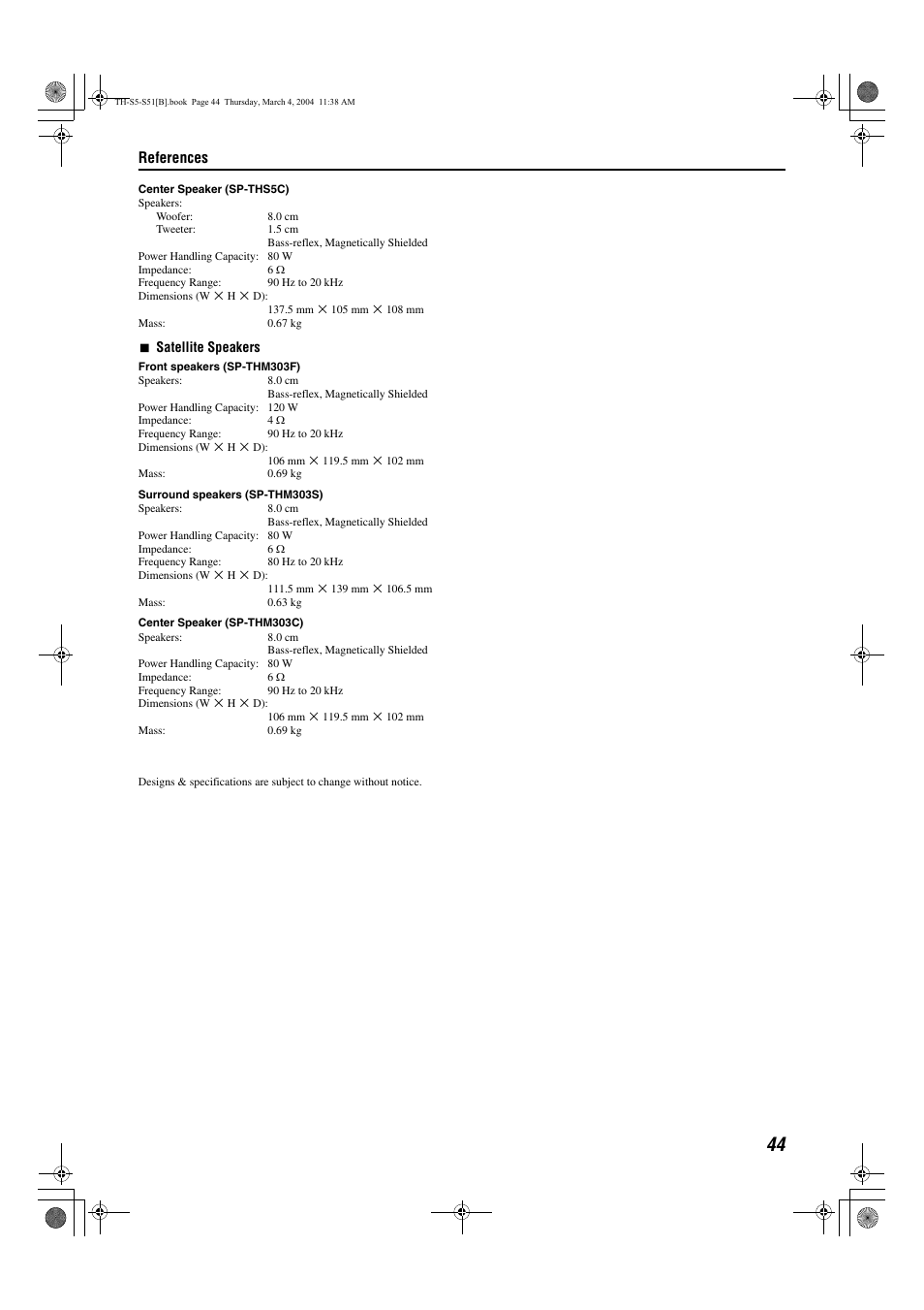 References | JVC SP-PWS5 User Manual | Page 47 / 48