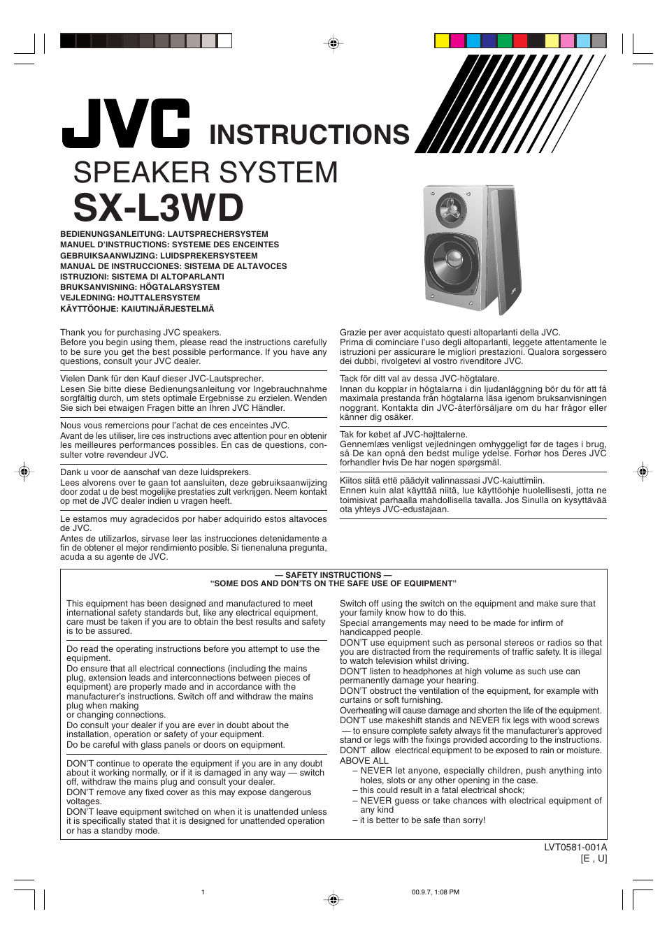 JVC SX-L3WD User Manual | 8 pages