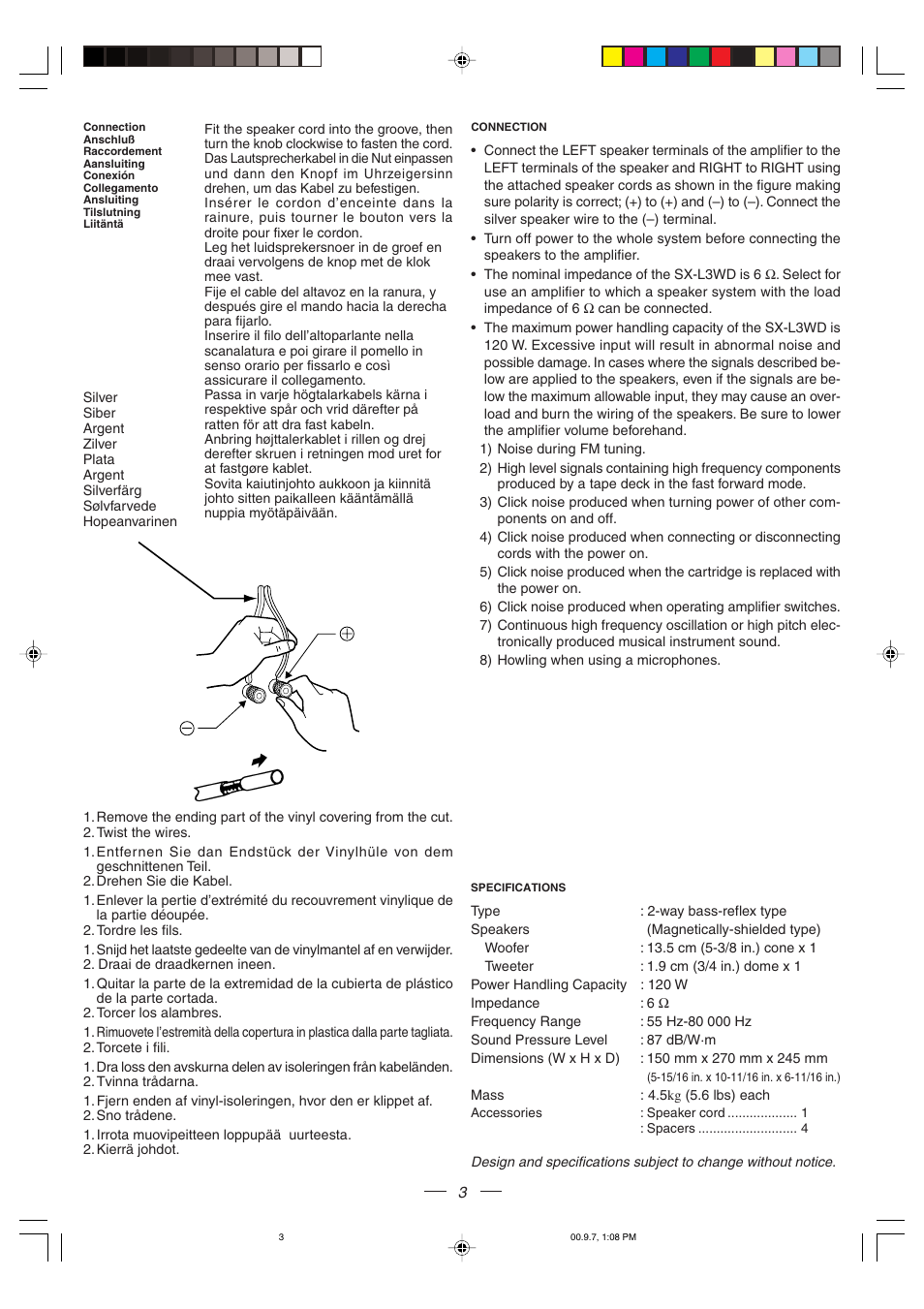 Connection | JVC SX-L3WD User Manual | Page 3 / 8