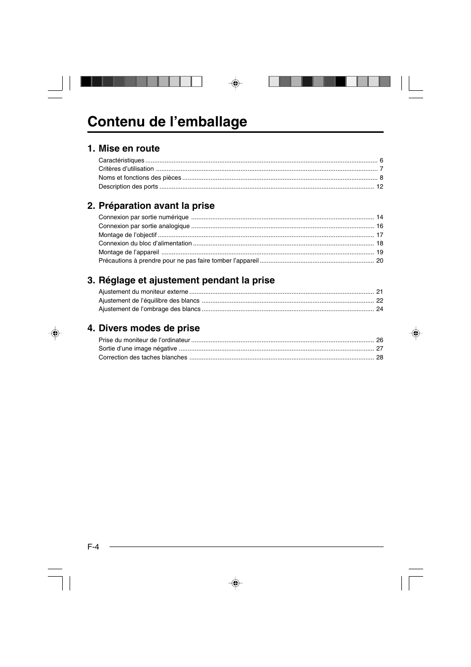 Contenu de l’emballage | JVC KY-F550E User Manual | Page 108 / 156