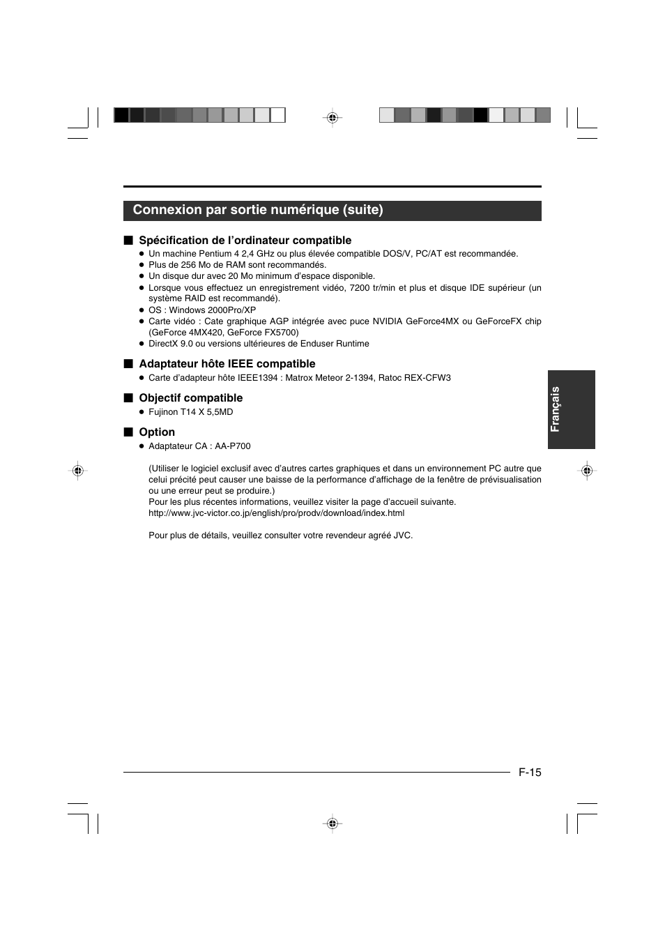 Connexion par sortie numérique (suite) | JVC KY-F550E User Manual | Page 119 / 156