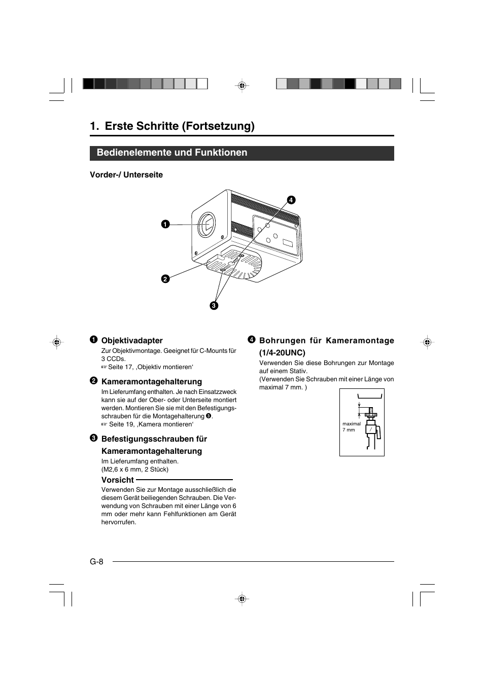 Bedienelemente und funktionen, Erste schritte (fortsetzung) | JVC KY-F550E User Manual | Page 60 / 156