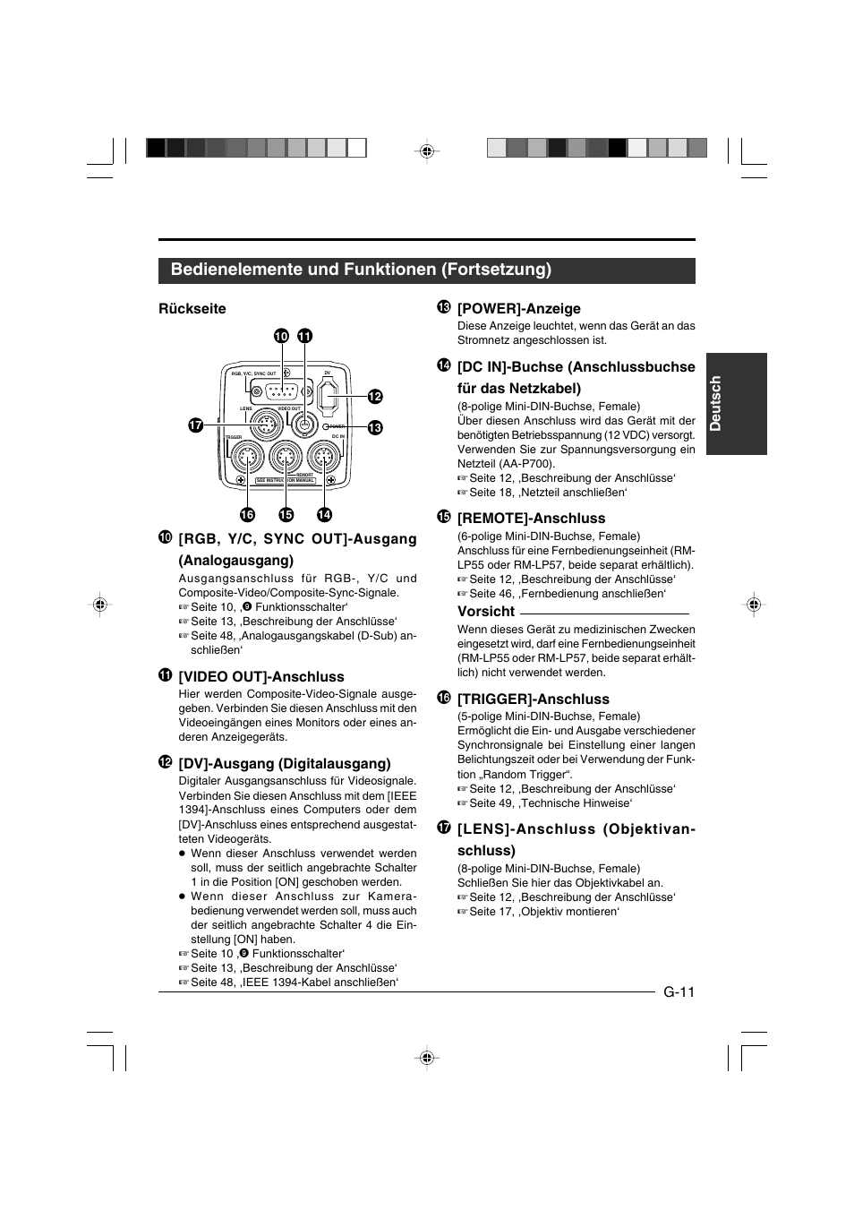 Bedienelemente und funktionen (fortsetzung) | JVC KY-F550E User Manual | Page 63 / 156