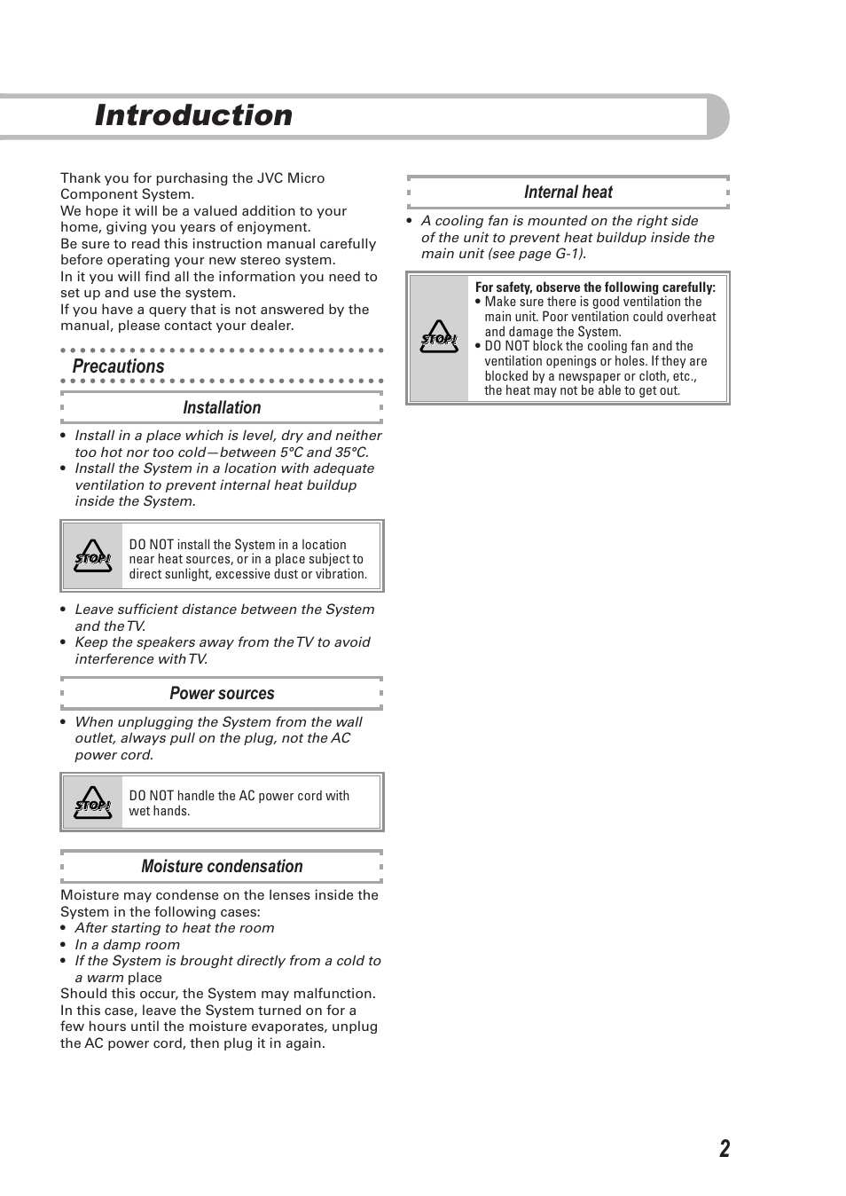 Introduction, Precautions | JVC CA-UXEP25 User Manual | Page 5 / 35