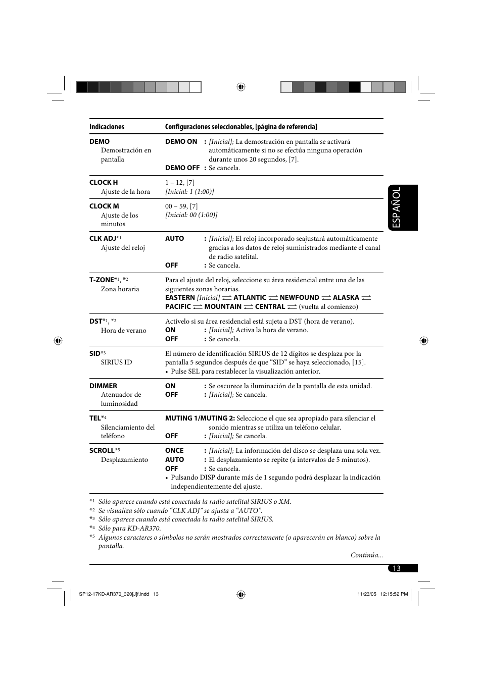 Español | JVC KD-AR370 User Manual | Page 39 / 80