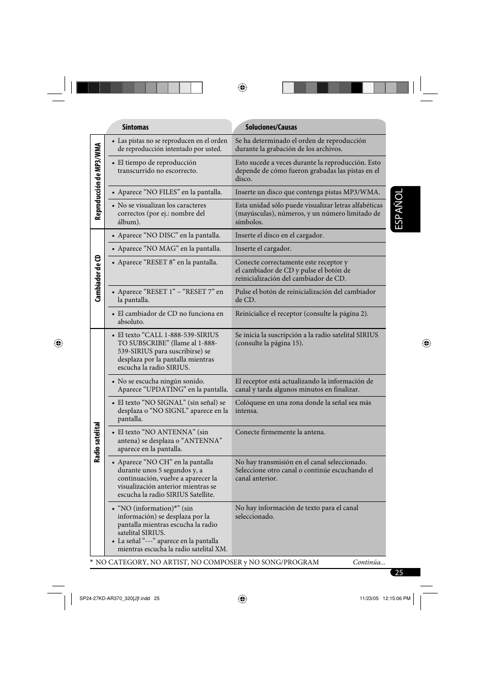 Español | JVC KD-AR370 User Manual | Page 51 / 80