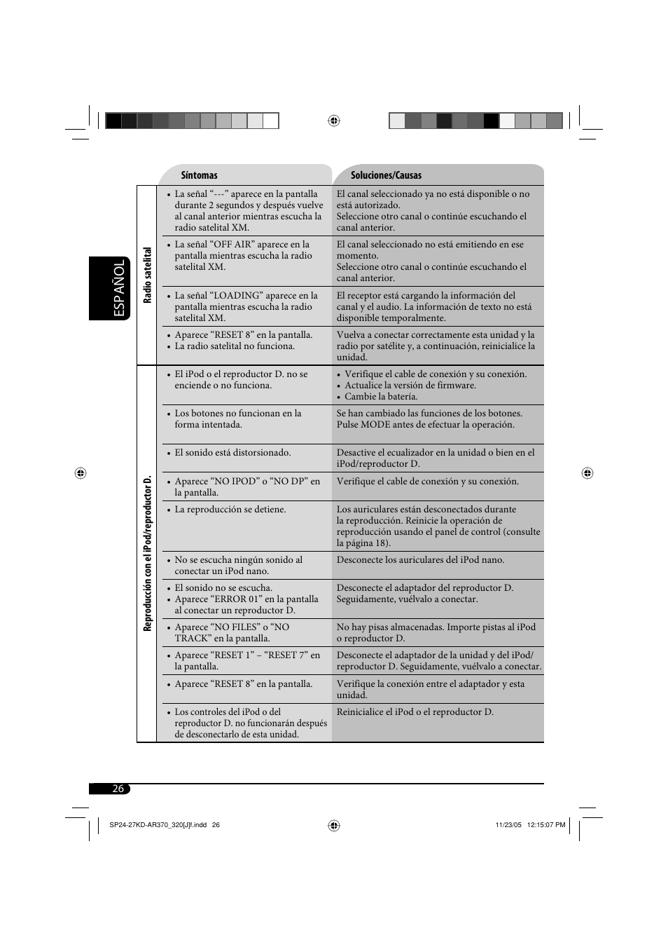 Español | JVC KD-AR370 User Manual | Page 52 / 80