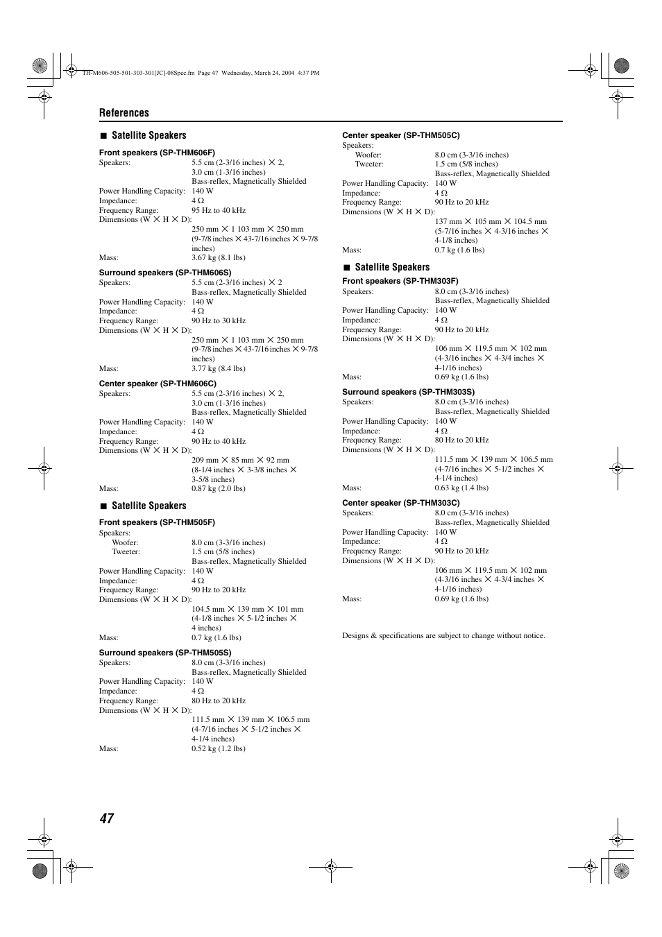 References | JVC TH-M501 User Manual | Page 50 / 52