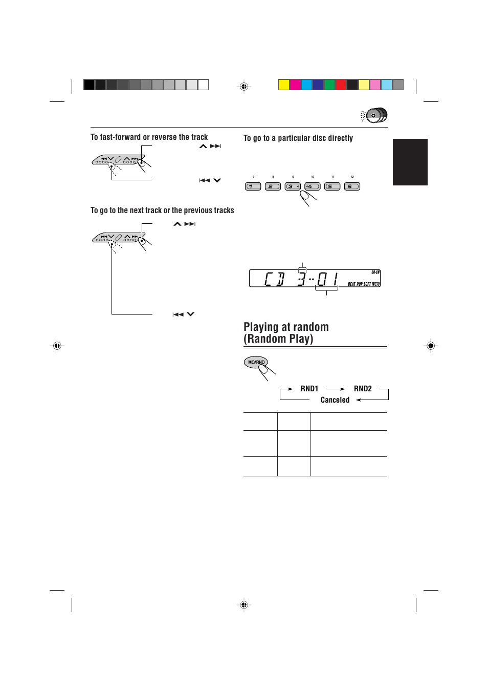 Playing at random (random play) | JVC KS-FX470R User Manual | Page 23 / 106