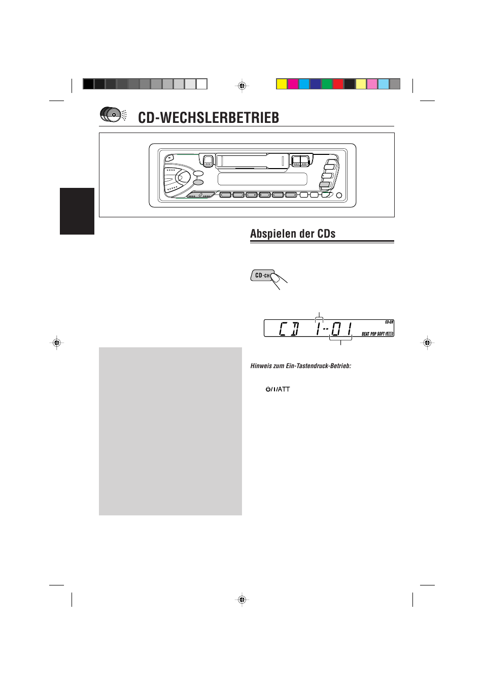 Cd-wechslerbetrieb, Abspielen der cds | JVC KS-FX470R User Manual | Page 48 / 106