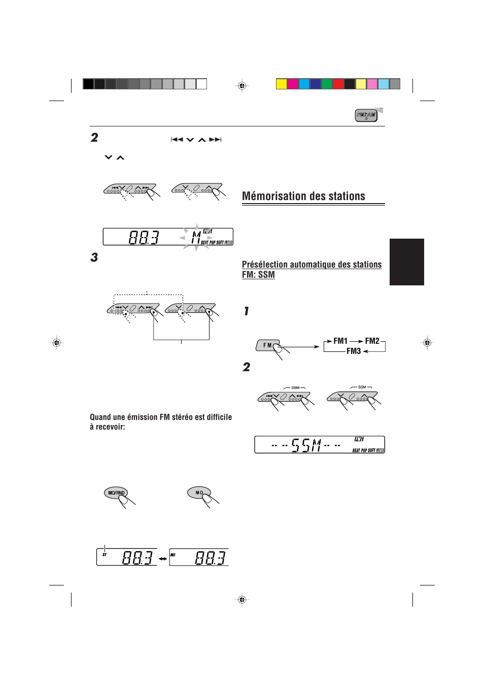 Memorisation des stations, Mémorisation des stations | JVC KS-FX470R User Manual | Page 59 / 106