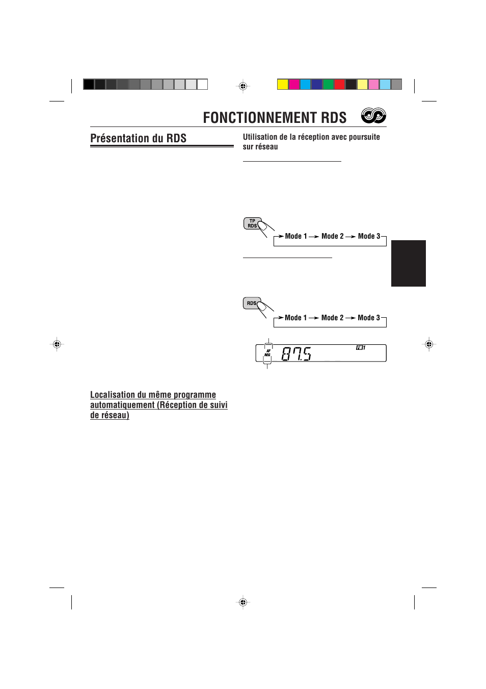 Fonctionnement rds, Presentation du rds, Présentation du rds | JVC KS-FX470R User Manual | Page 61 / 106