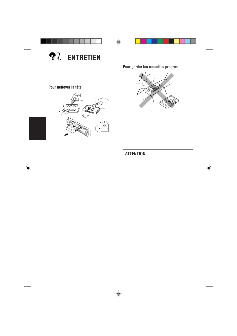 Entretien, Attention | JVC KS-FX470R User Manual | Page 76 / 106