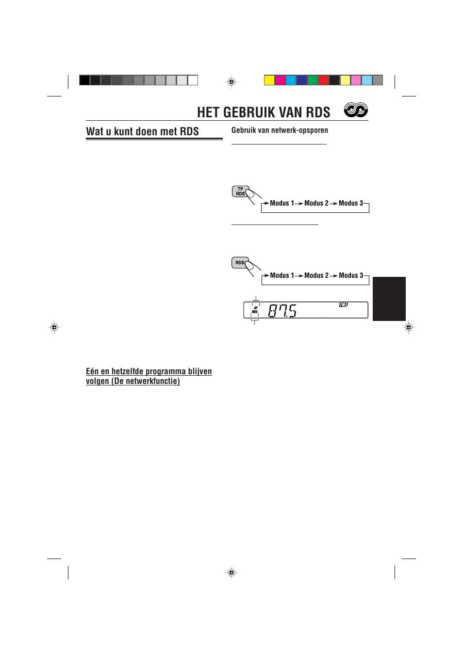 Het gebruik van rds, Wat u kunt doen met rds | JVC KS-FX470R User Manual | Page 87 / 106