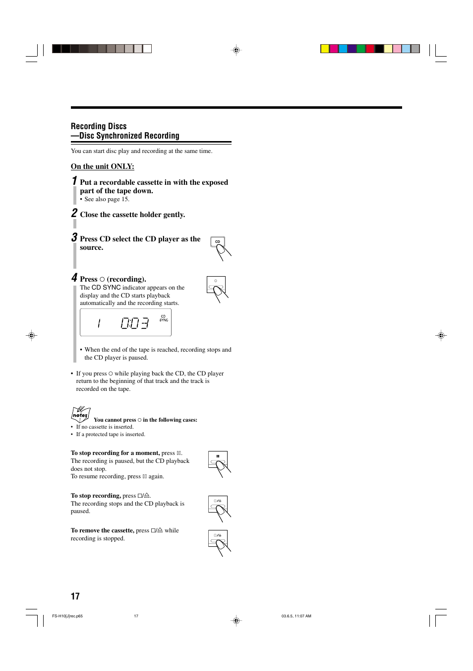 JVC FS-H10 User Manual | Page 20 / 54