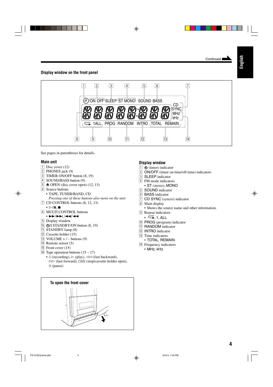 JVC FS-H10 User Manual | Page 35 / 54