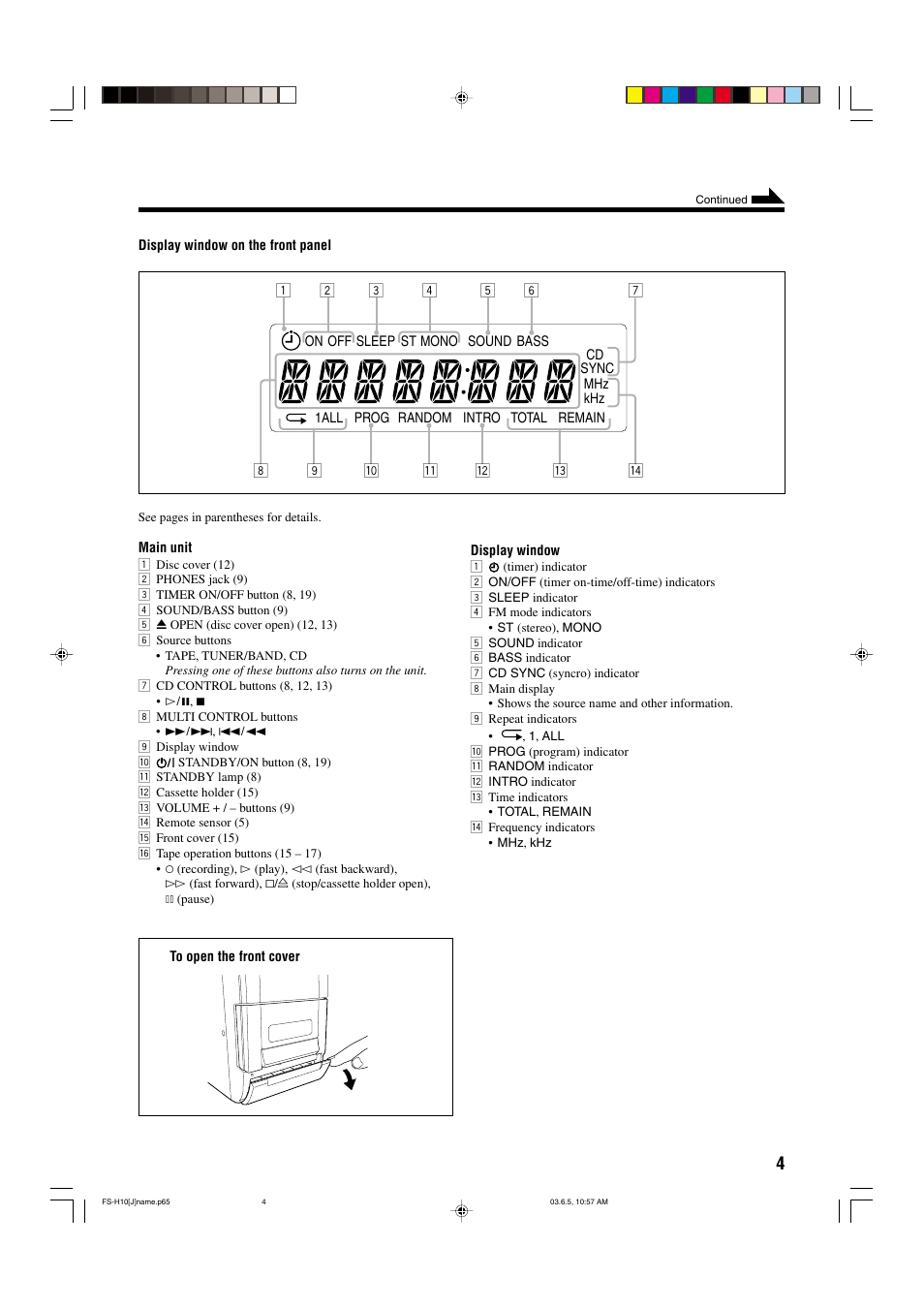 JVC FS-H10 User Manual | Page 7 / 54