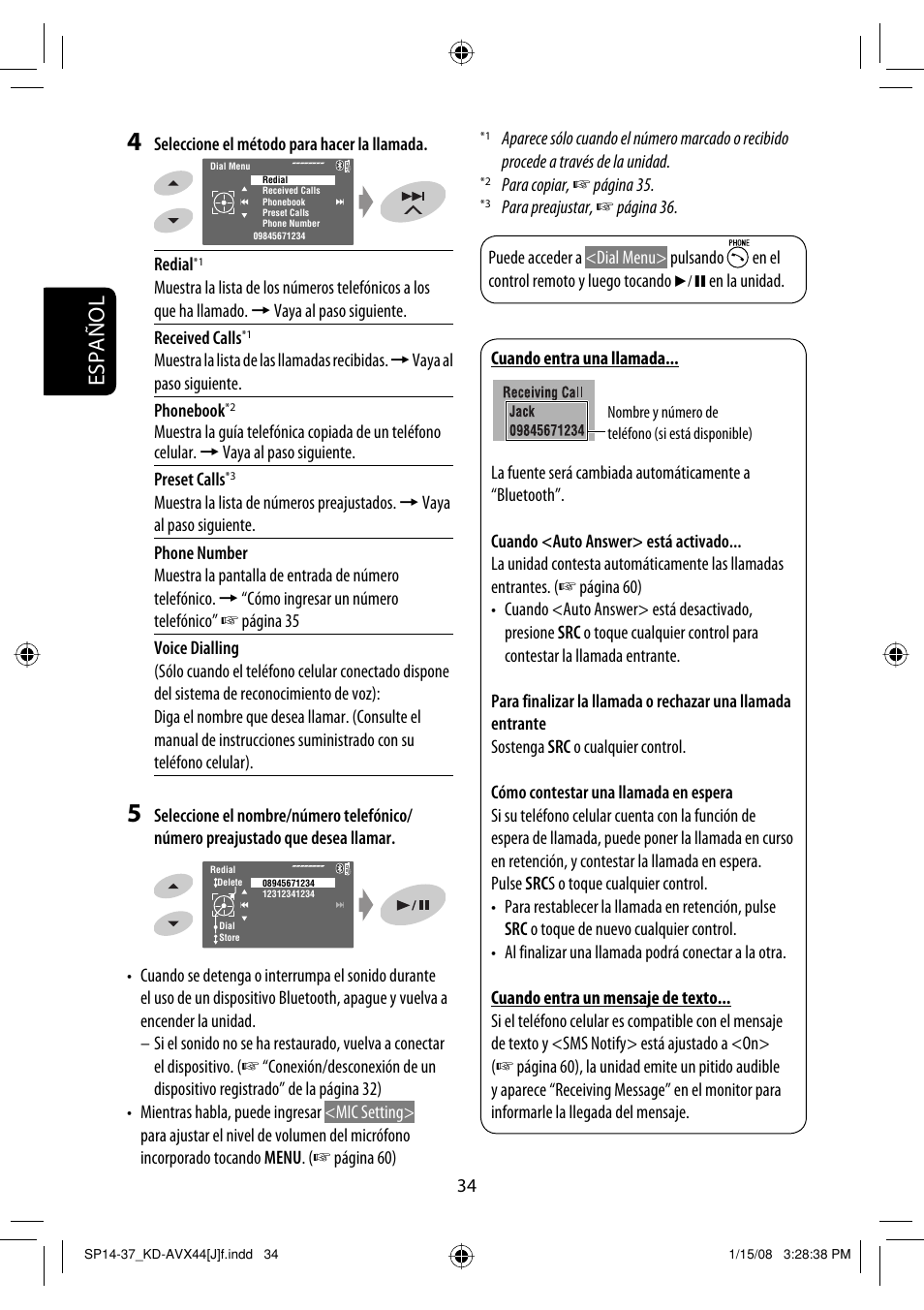 Español | JVC KD-ADV49 User Manual | Page 108 / 225