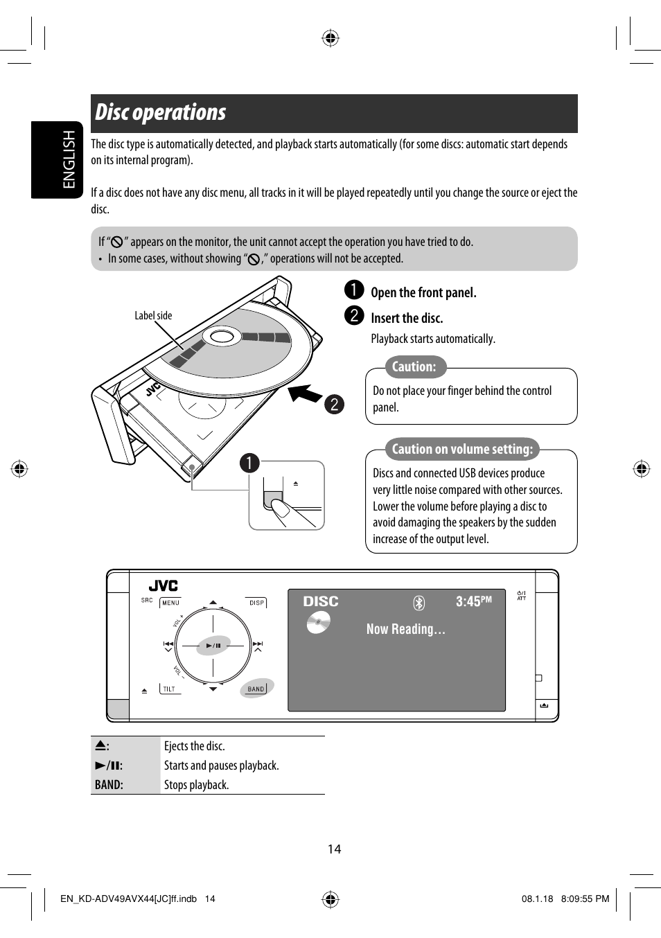 Disc operations | JVC KD-ADV49 User Manual | Page 14 / 225