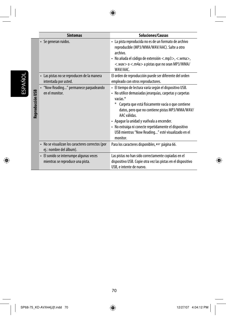 Español | JVC KD-ADV49 User Manual | Page 144 / 225