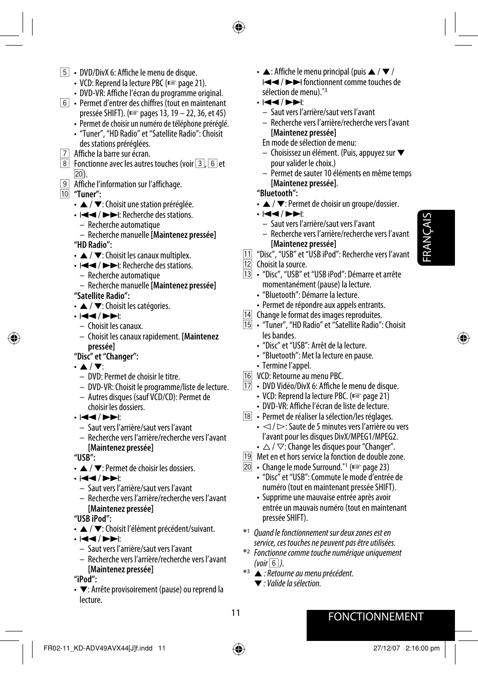 Fonctionnement, Français | JVC KD-ADV49 User Manual | Page 159 / 225