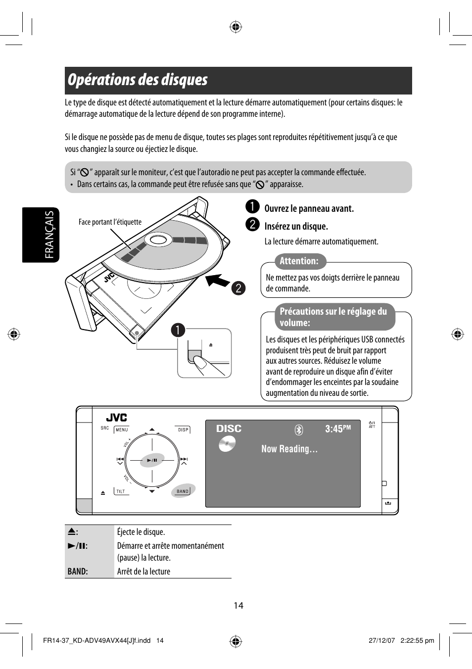 Opérations des disques | JVC KD-ADV49 User Manual | Page 162 / 225