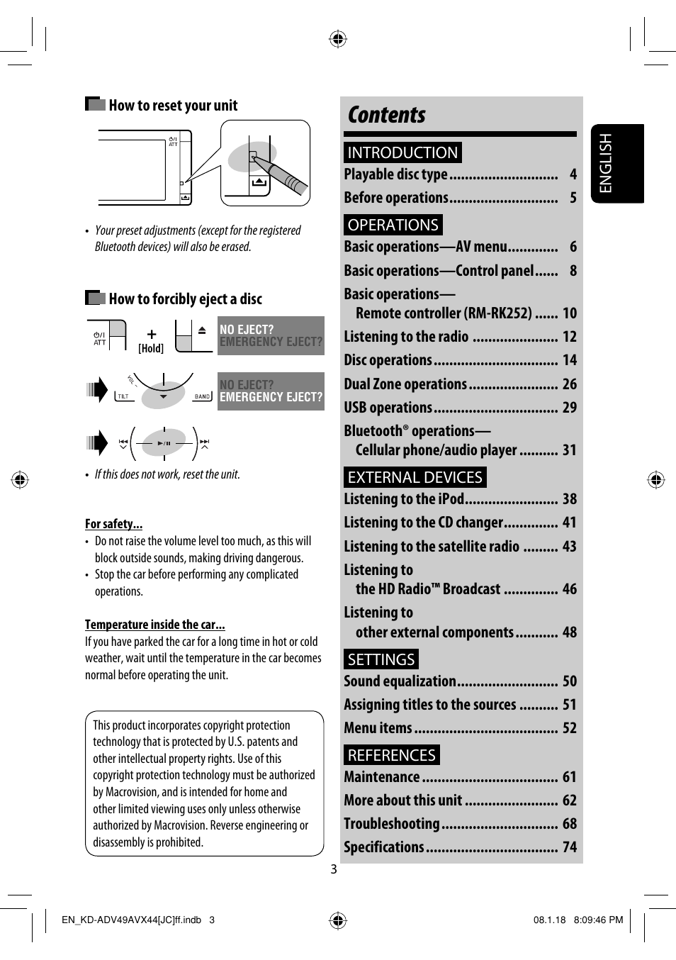 JVC KD-ADV49 User Manual | Page 3 / 225