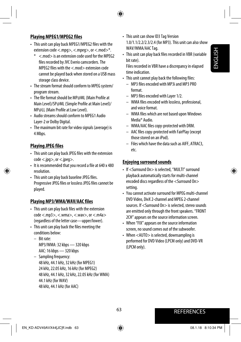 References english | JVC KD-ADV49 User Manual | Page 63 / 225