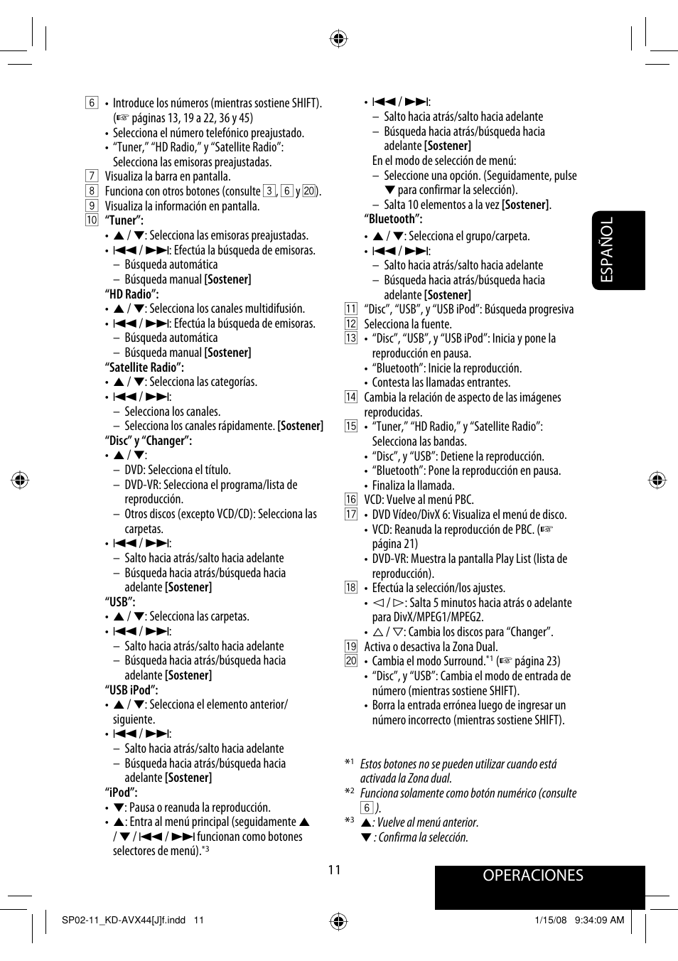 Operaciones, Español | JVC KD-ADV49 User Manual | Page 85 / 225