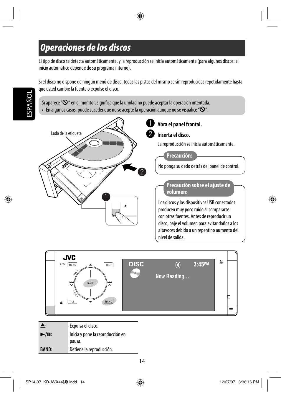 Operaciones de los discos | JVC KD-ADV49 User Manual | Page 88 / 225