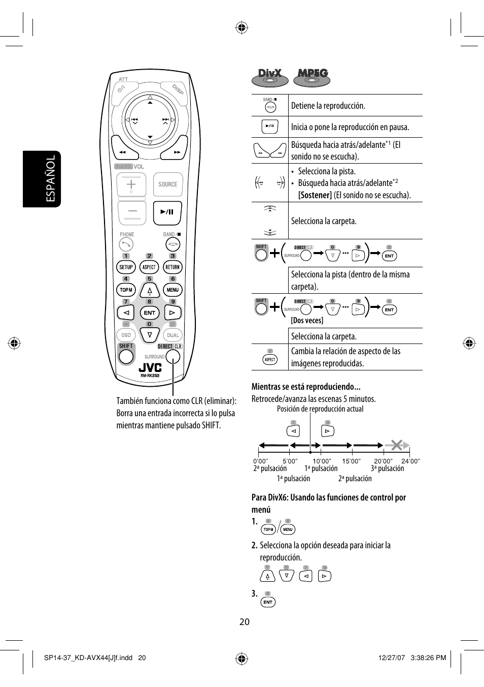 Español | JVC KD-ADV49 User Manual | Page 94 / 225