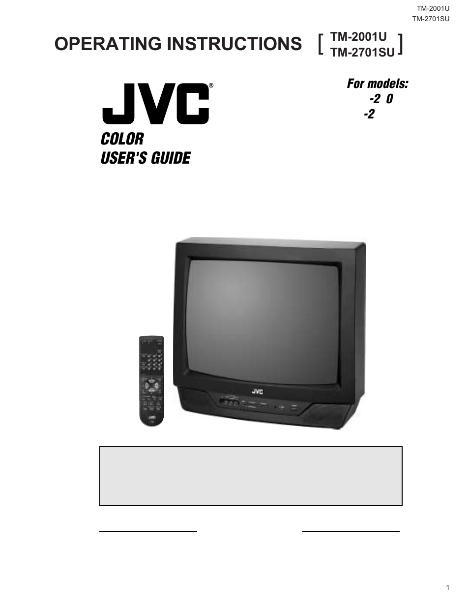 JVC TM-2001U User Manual | 24 pages