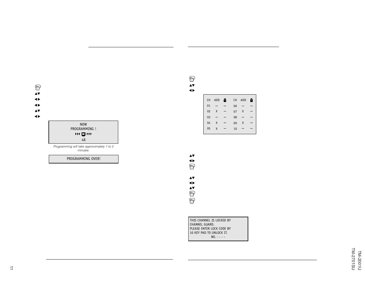 Initial setup | JVC TM-2001U User Manual | Page 11 / 24