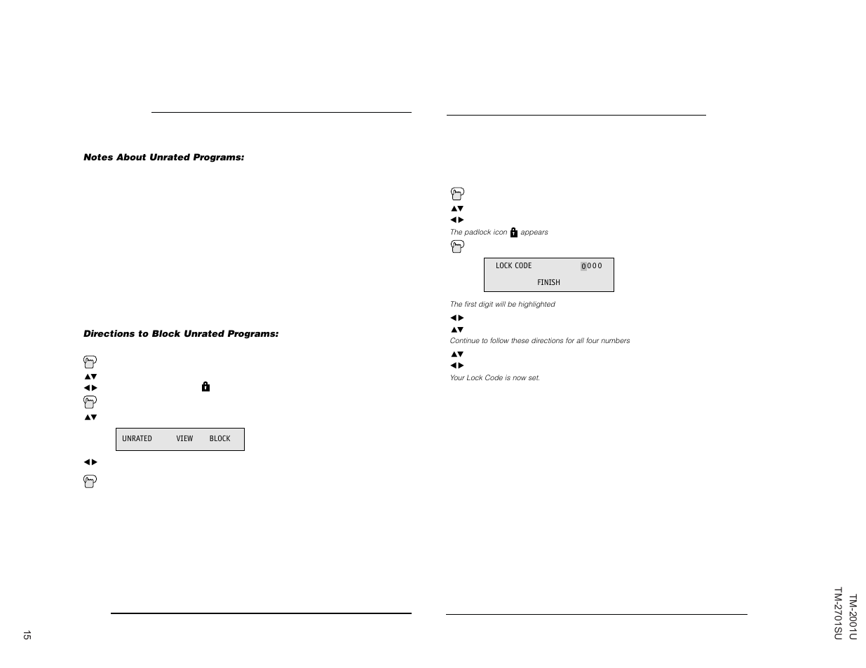 V-chip | JVC TM-2001U User Manual | Page 15 / 24