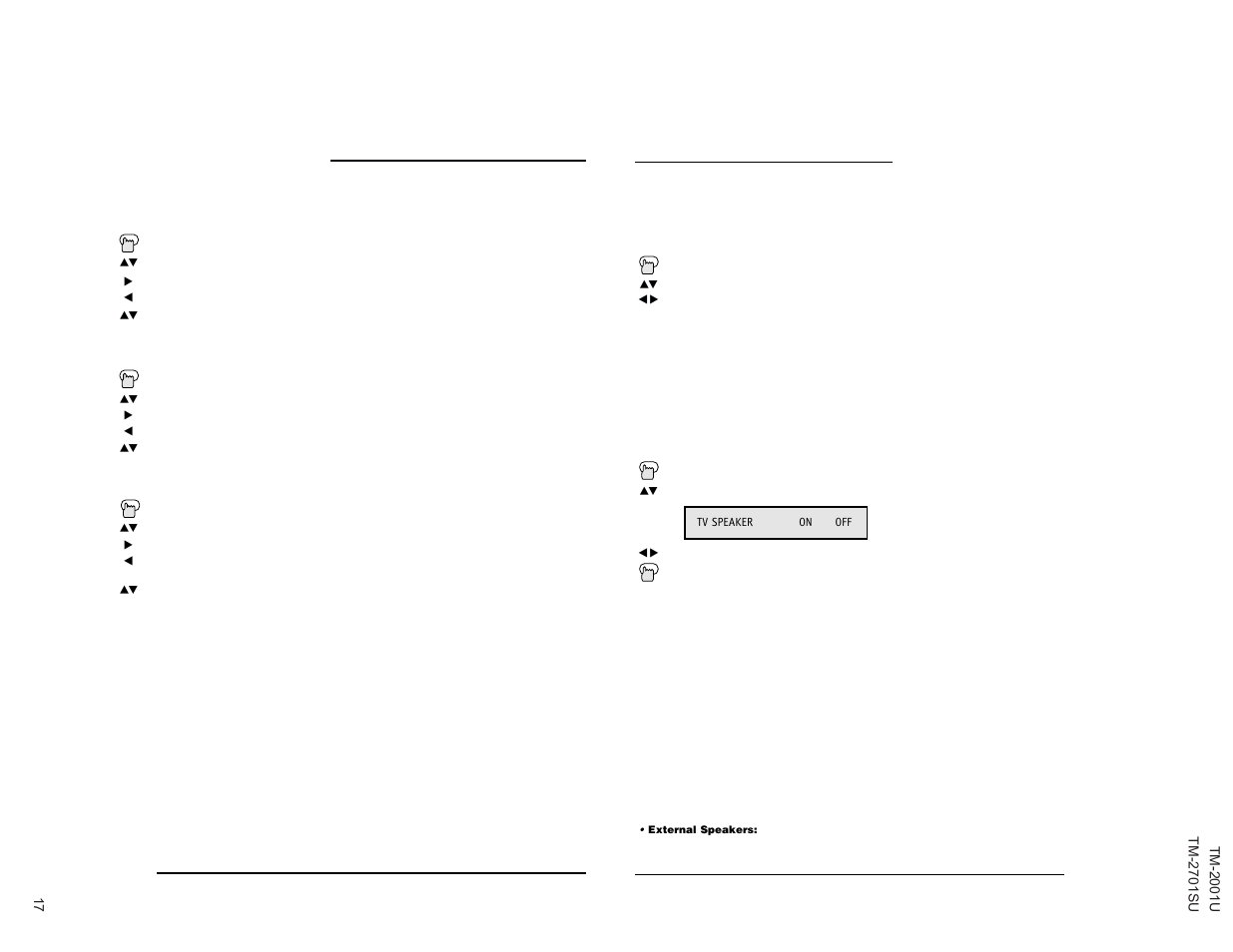 Sound settings | JVC TM-2001U User Manual | Page 17 / 24