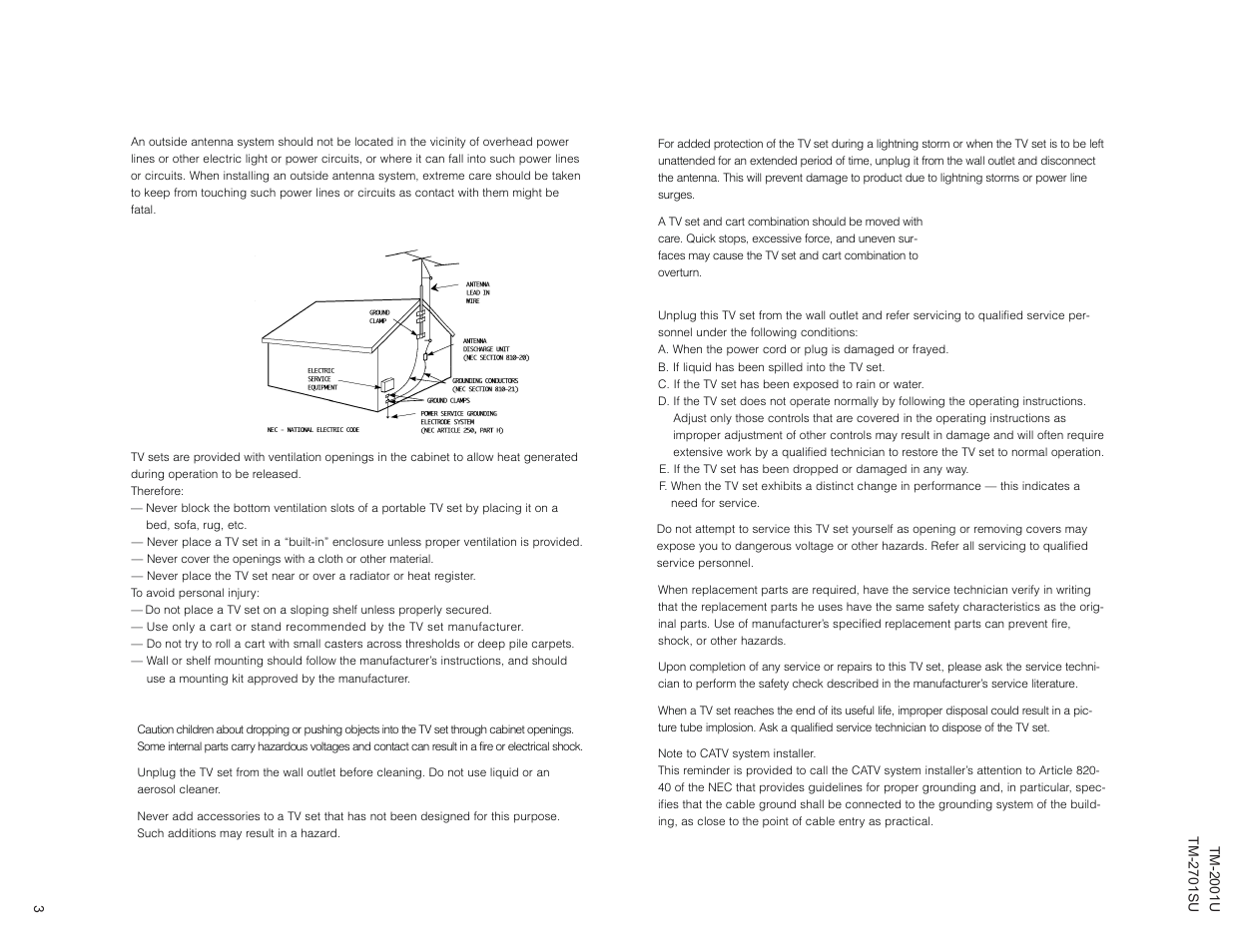 JVC TM-2001U User Manual | Page 3 / 24