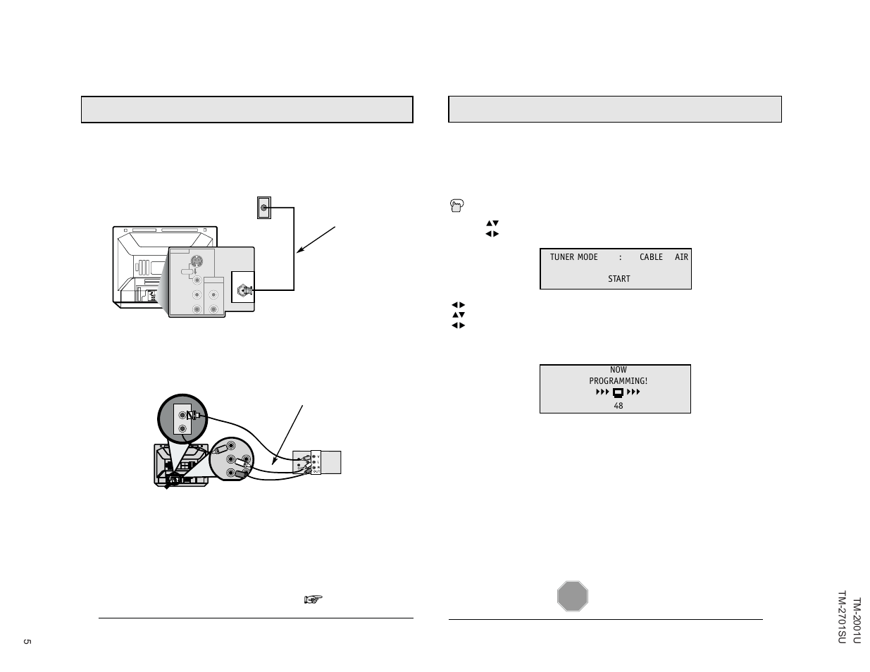 Quick setup 3, Quick setup 2, Step three - auto tuner setup | The quick setup is complete, Step two - making basic connections, Proceed to step three | JVC TM-2001U User Manual | Page 5 / 24