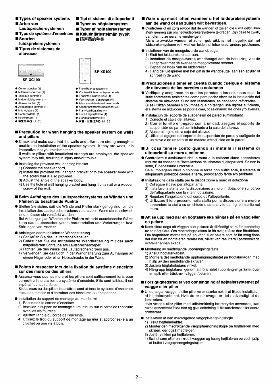 JVC sp-x100 User Manual | Page 2 / 18