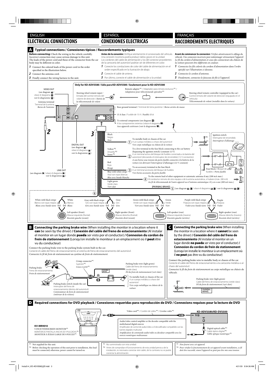 English español français | JVC KD-ADV5580 User Manual | Page 3 / 4