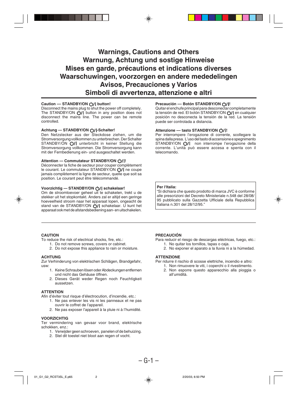 Warnings, cautions and others | JVC LVT1000-004A User Manual | Page 24 / 67