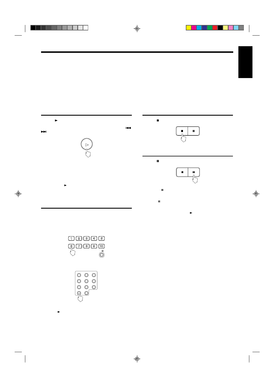 English, Basic operations starting to play a disc, Using number keys | Stopping play, Pausing play | JVC LET0088-001A User Manual | Page 11 / 24