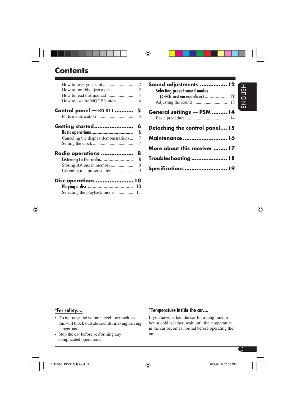 JVC TH-S11 User Manual | Page 3 / 56
