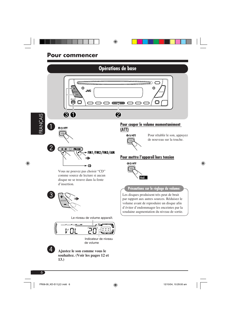 Pour commencer, Opérations de base | JVC TH-S11 User Manual | Page 42 / 56