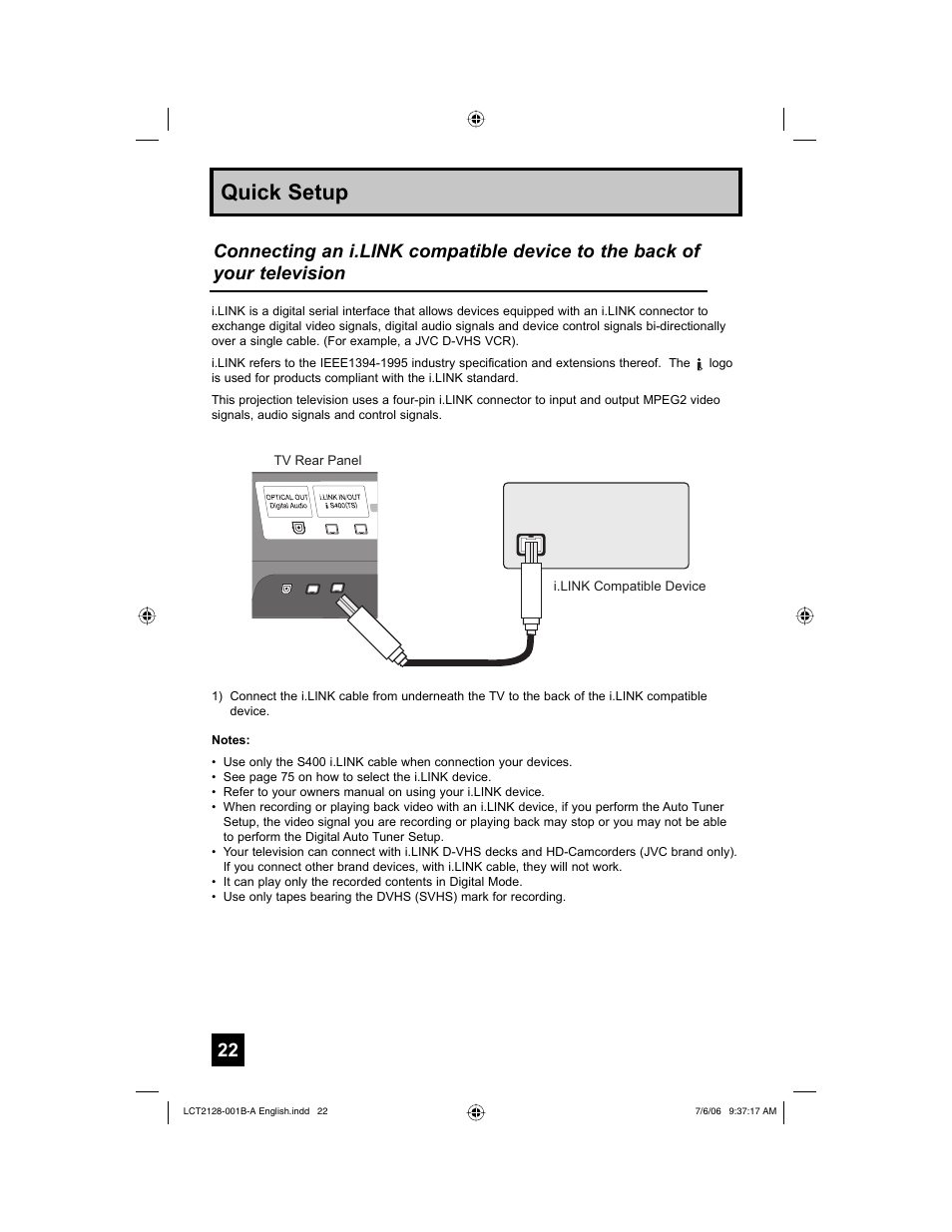 Quick setup | JVC 0706TNH-II-IM User Manual | Page 22 / 88