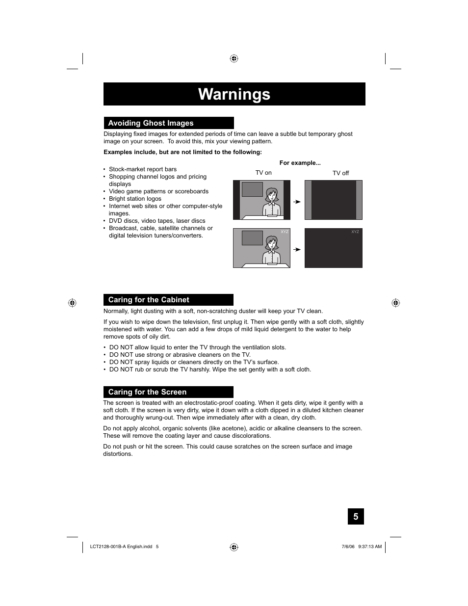 Warnings | JVC 0706TNH-II-IM User Manual | Page 5 / 88