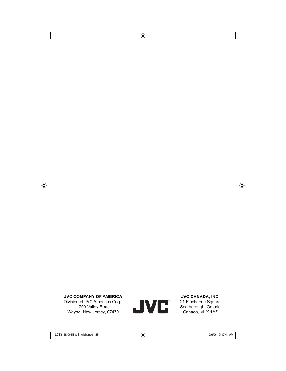 JVC 0706TNH-II-IM User Manual | Page 88 / 88