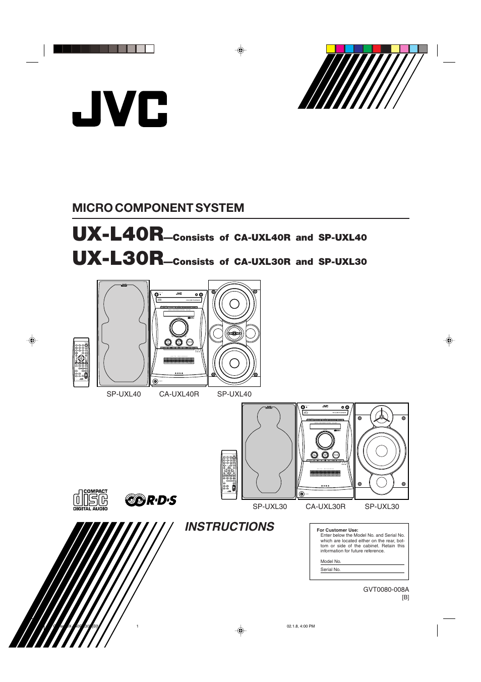 JVC UX-L40R User Manual | 32 pages