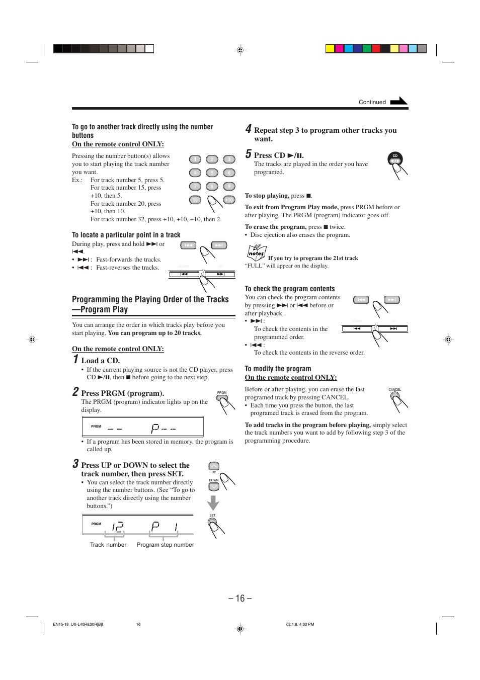JVC UX-L40R User Manual | Page 19 / 32