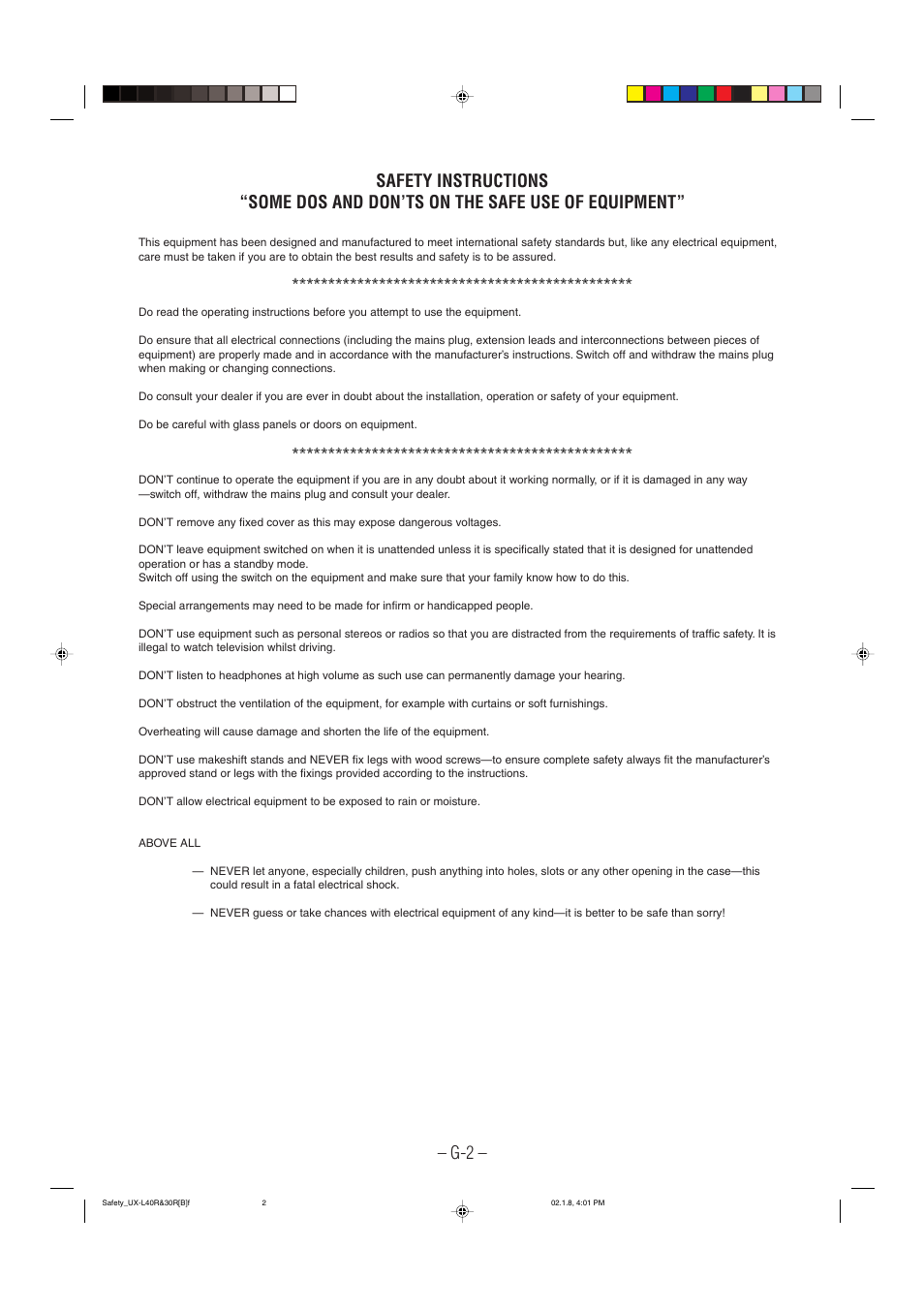 JVC UX-L40R User Manual | Page 3 / 32