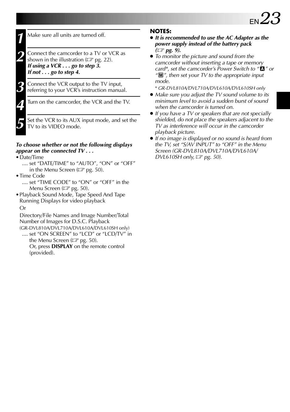 JVC GR-DVL610SH User Manual | Page 23 / 92